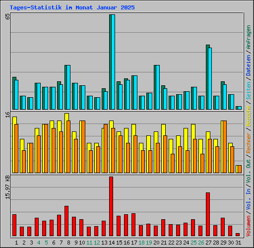 Tages-Statistik im Monat Januar 2025