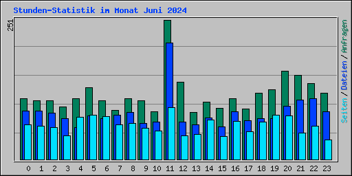 Stunden-Statistik im Monat Juni 2024
