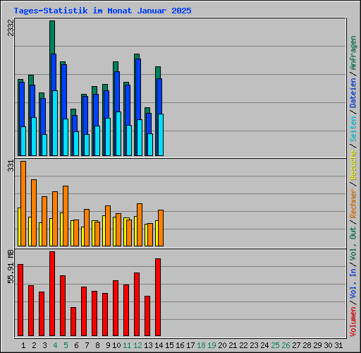 Tages-Statistik im Monat Januar 2025