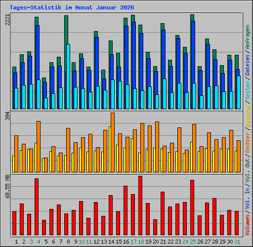 Tages-Statistik im Monat Januar 2026