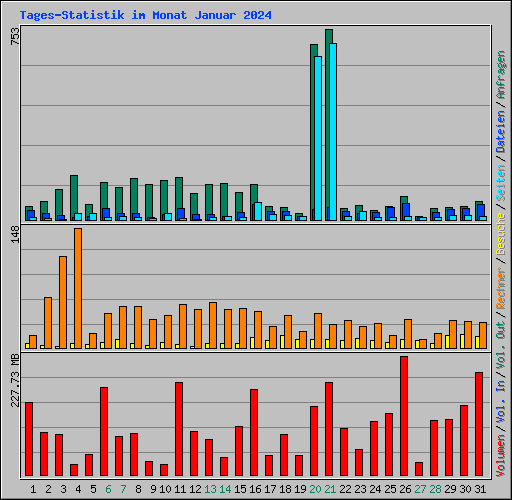 Tages-Statistik im Monat Januar 2024
