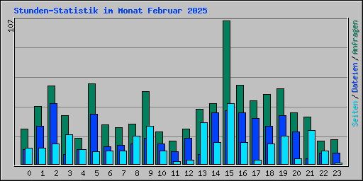 Stunden-Statistik im Monat Februar 2025