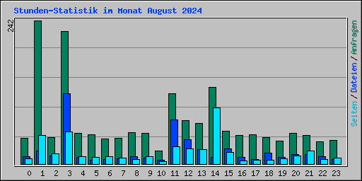 Stunden-Statistik im Monat August 2024