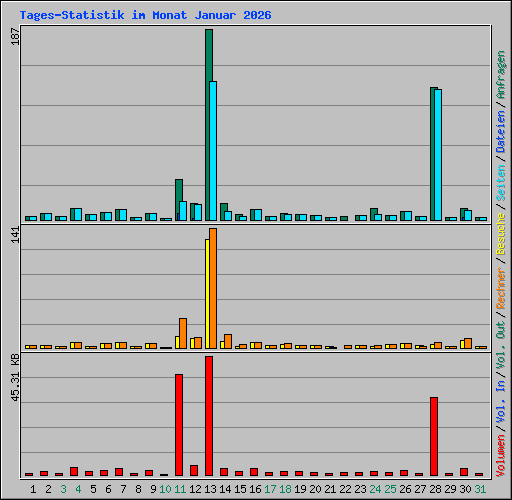 Tages-Statistik im Monat Januar 2026
